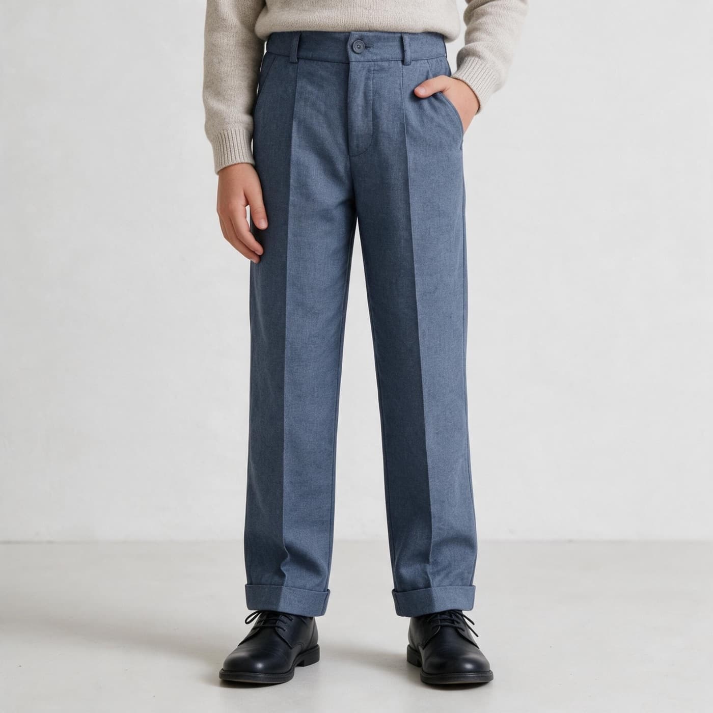 Nupumo Pantalon Plooi Grijsblauw
